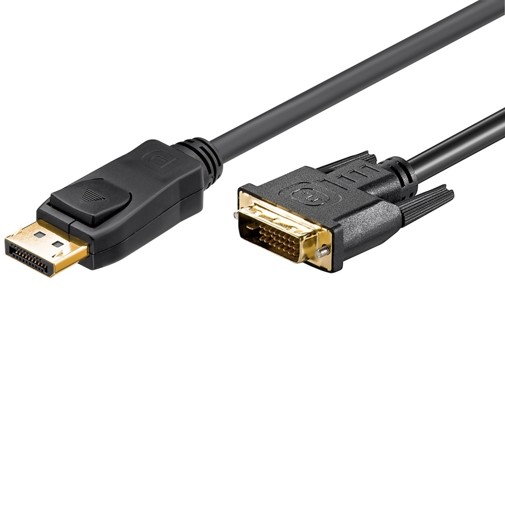 Goobay 2m DisplayPort/DVI-D-Adapterkabel [vergoldete Kontakte, Displayport mit Verriegelung] von Goobay
