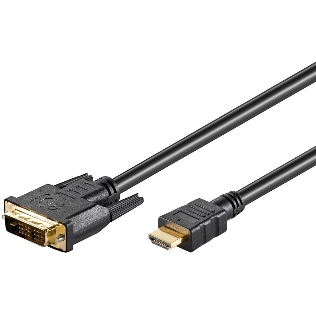 Goobay 2m HDMI / DVI-D Kabel 19pol. [HDTV (1080p), vergoldete Kontakte, angespritzte Stecker] von Goobay
