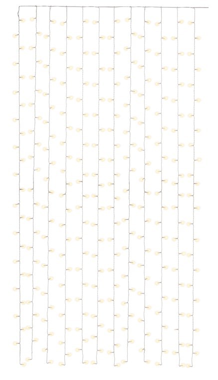Goobay 300er LED-Lichtervorhang - mit Fernbedienung, Timer-Funktion, 8 Leuchtmodi, Dimmer, USB- und Batteriebetrieb, warm-weiß (3000 K) von Goobay