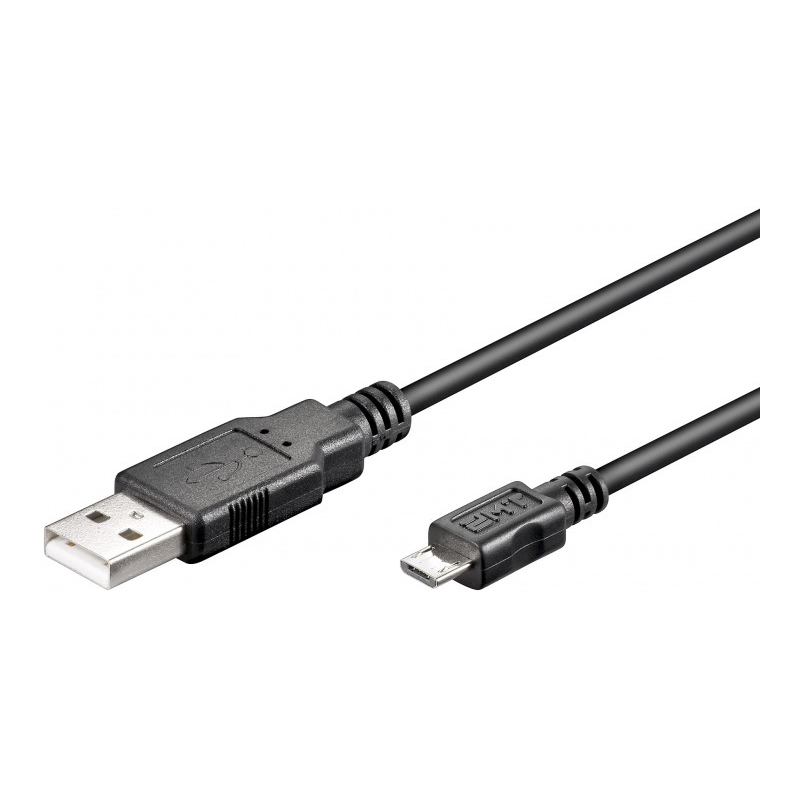 Goobay 3m USB 2.0 Hi-Speed Kabel, schwarz [Stecker Typ A -> Micro-Stecker Typ B] von Goobay