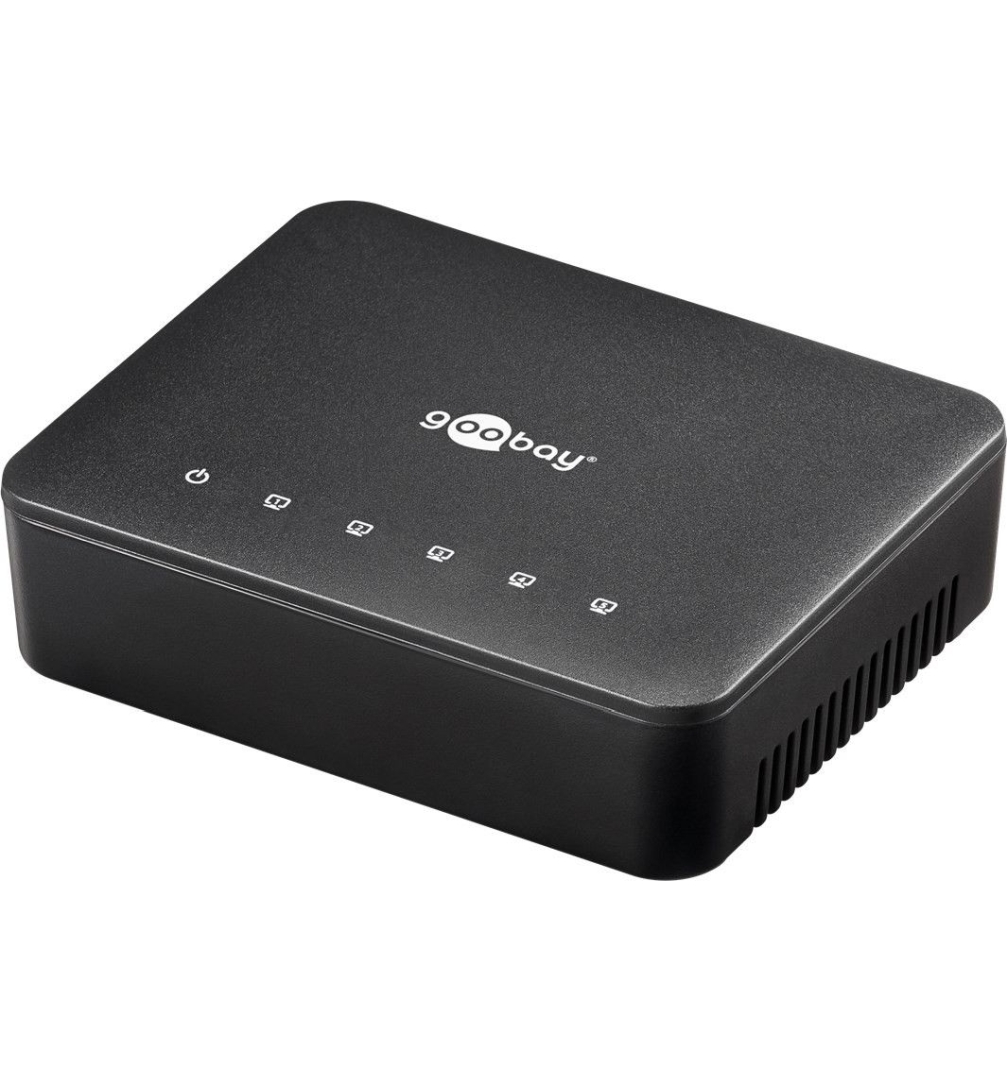 Goobay 5 Port Netzwerk-Switch, Gigabit Ethernet-Switch von Goobay