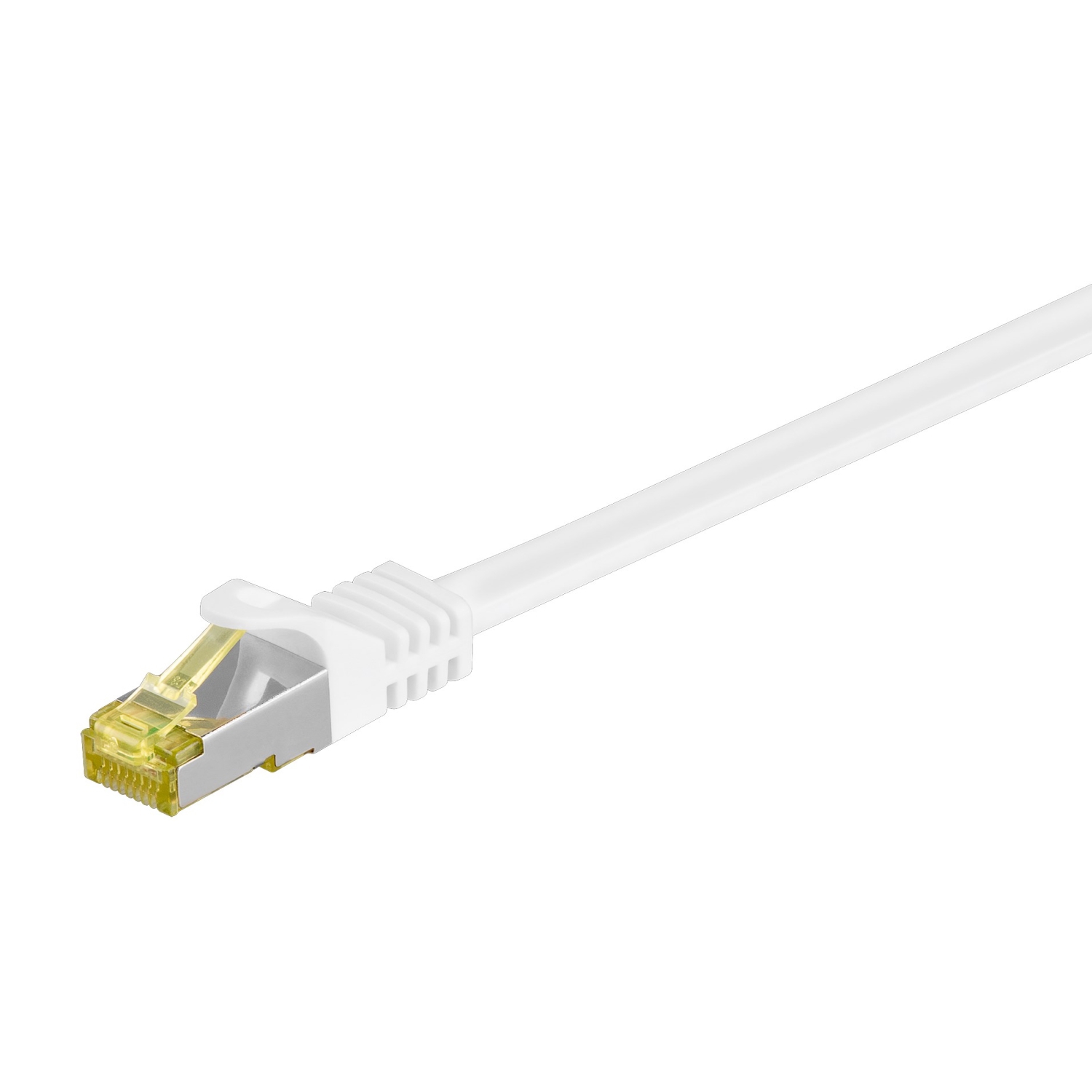 Goobay 5m RJ45 Patchkabel CAT 6A S/FTP (PiMF), 500 MHz, mit CAT 7 Rohkabel, weiß LSZH halogenfrei, Kupfer von Goobay