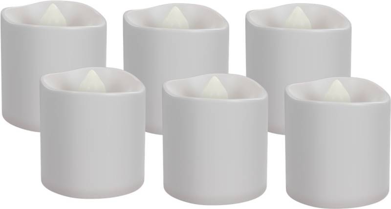 Goobay 6er-Set LED-Teelichter - Kerzen-Set mit Fernbedienung, für den Innenbereich (IP20), warmweiß (2700 K), Aufladung über USB von Goobay