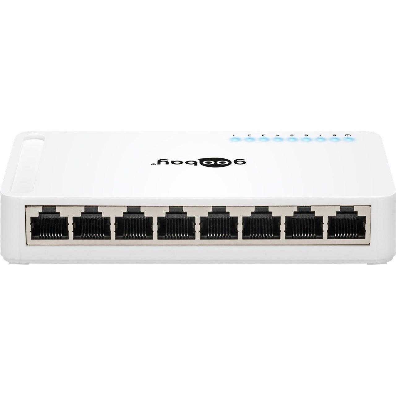 Goobay 8 Port 10/100/1000Mbps Gigabit Ethernet Switch Auto-Negotiation Weiss von Goobay