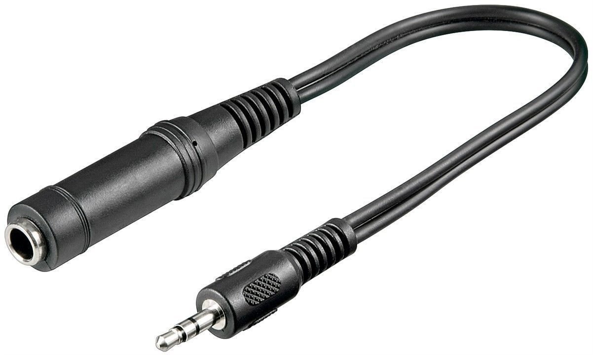 Goobay Adapter 3,5mm Stereo Klinkenstecker - 6,35mm Stereo Klinkenbuche, 20 Audio- & Video-Kabel, (20 cm) von Goobay