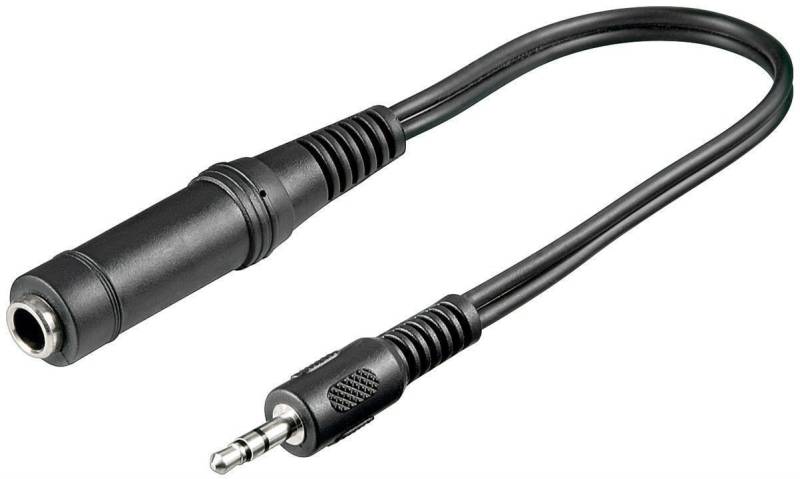Goobay Adapter 3,5mm Stereo Klinkenstecker - 6,35mm Stereo Klinkenbuche, 20 Audio- & Video-Kabel, (20 cm) von Goobay