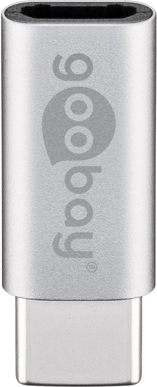 Goobay Adapter USB-C™ auf USB 2.0 Micro-B, silber - USB-C™-Stecker > USB 2.0-Micro-Buchse (Typ B) von Goobay