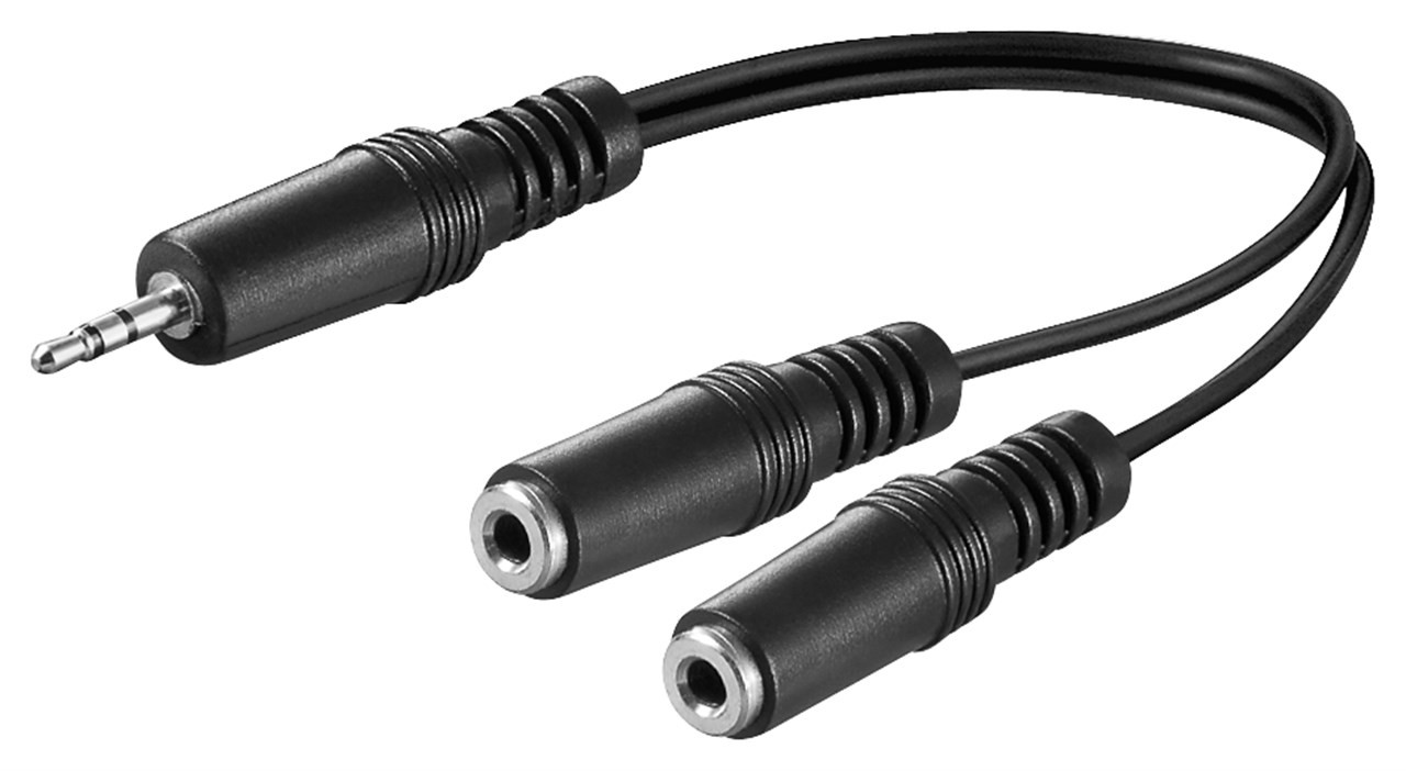 Goobay Audio Y-Kabeladapter 3,5 mm, 1x Stecker 2x Buchse mono - Klinke 3,5 mm Stecker (3-Pin, stereo) > 2x Klinke 3,5 mm Buchse (2-Pin, mono) von Goobay