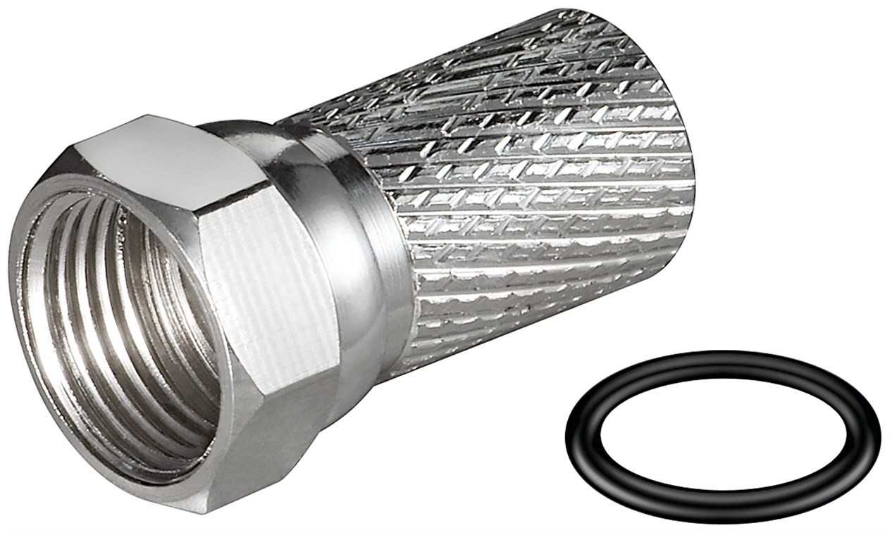 Goobay Aufdreh-F-Stecker 7,0 mm - Aufdreh-Adapter aus Zink mit Nickelkontakten und wasserabweisender Dichtung Goobay Aufdreh-F-Stecker 7,0 mm - Aufdreh-Adapter aus Zink mit Nickelkontakten und wasserabweisender Dichtung von Goobay