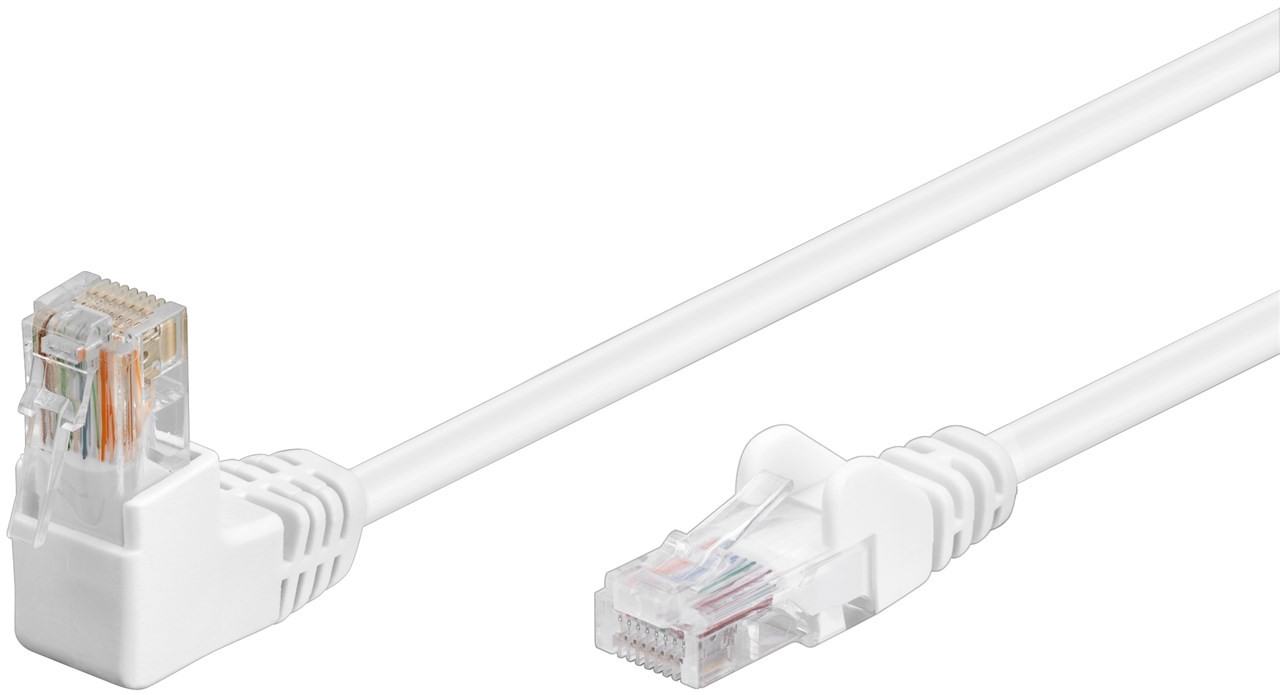 Goobay CAT 5e Patchkabel 1x 90° gewinkelt, U/UTP, weiß von Goobay