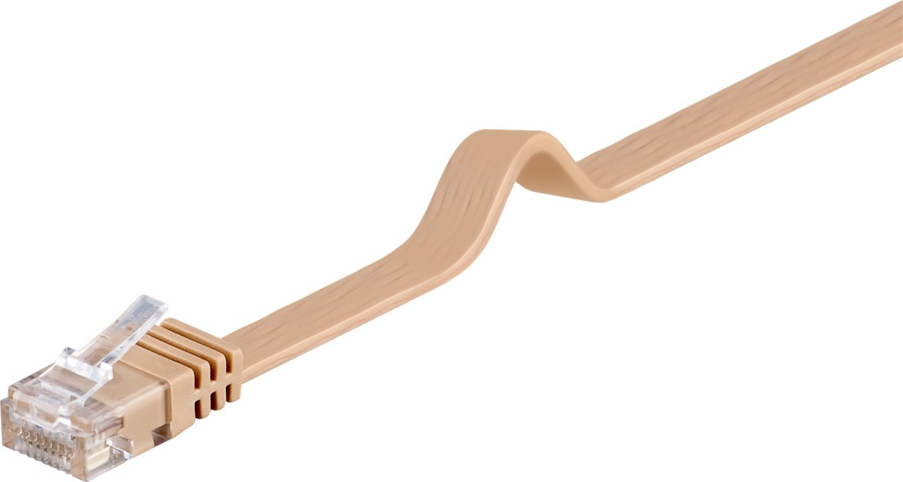 Goobay CAT 6 Flach-Patchkabel, U/UTP, Hellbraun Goobay CAT 6 Flach-Patchkabel, U/UTP, Hellbraun von Goobay