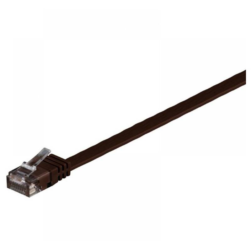 Goobay CAT 6 Netzwerkkabel, U/UTP, flach, braun - Länge: 20,0 m LAN-Kabel, (2000 cm) von Goobay