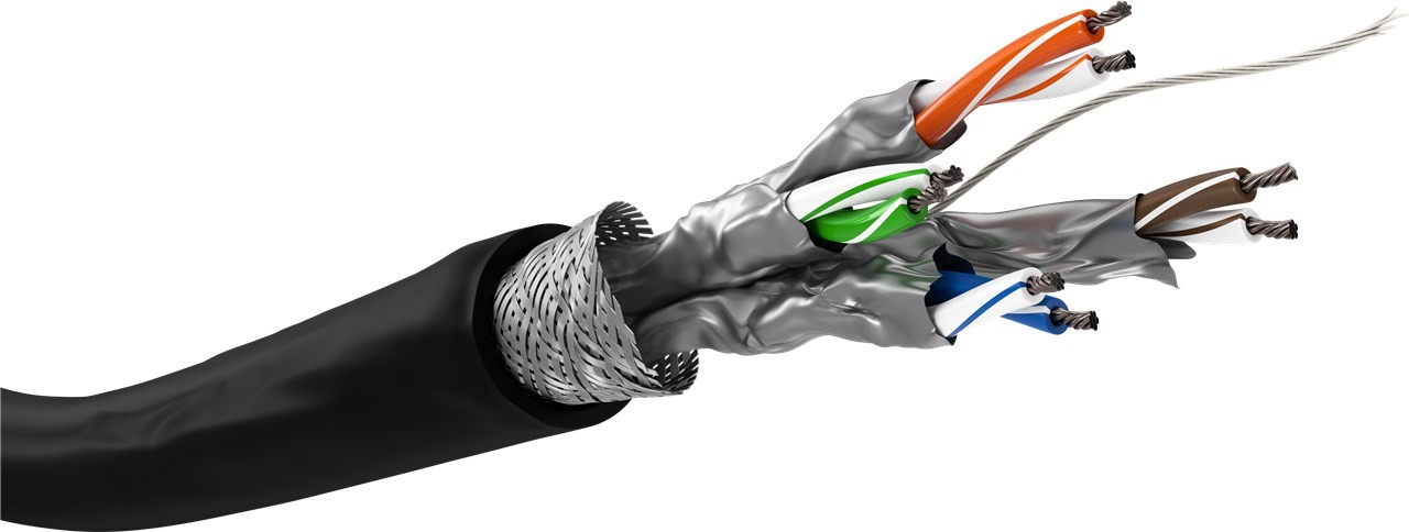 Goobay CAT 6 Outdoor Netzwerkkabel, S/FTP (PiMF), schwarz - Kupferkaschierter Aluminiumleiter (CCA), AWG 26/7 (stranded), Polyethylen-Kabelmantel (PE) von Goobay