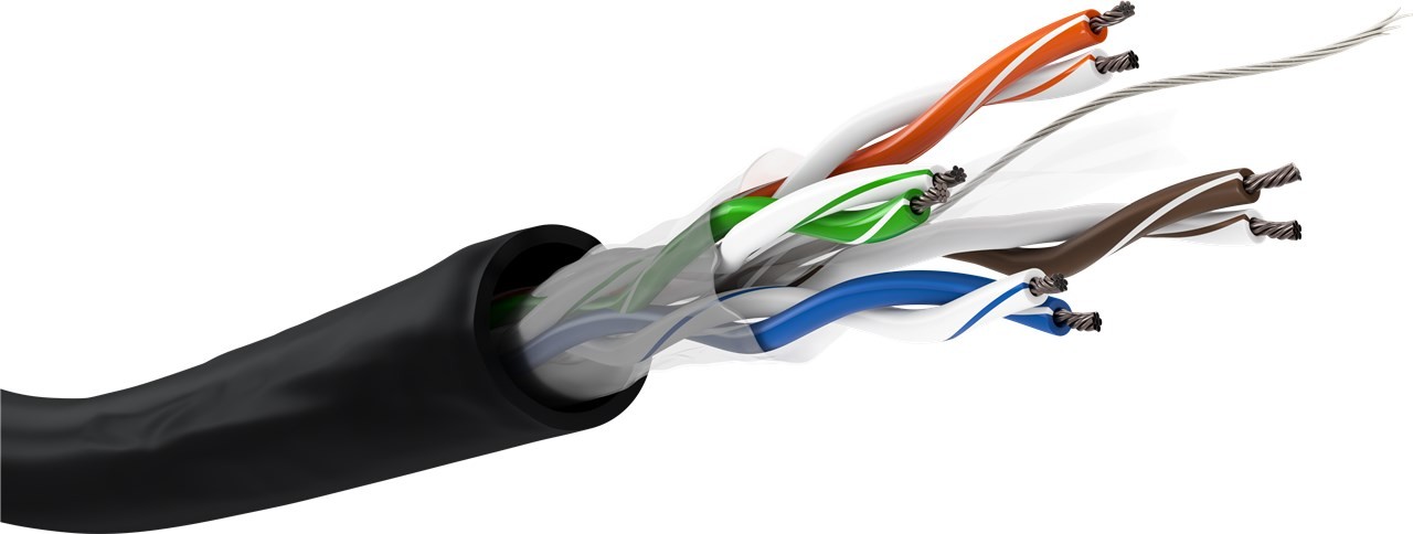 Goobay CAT 6 Outdoor Netzwerkkabel, U/UTP, schwarz - Kupferkaschierter Aluminiumleiter (CCA), AWG 24/7 (stranded), Polyethylen-Kabelmantel (PE) von Goobay