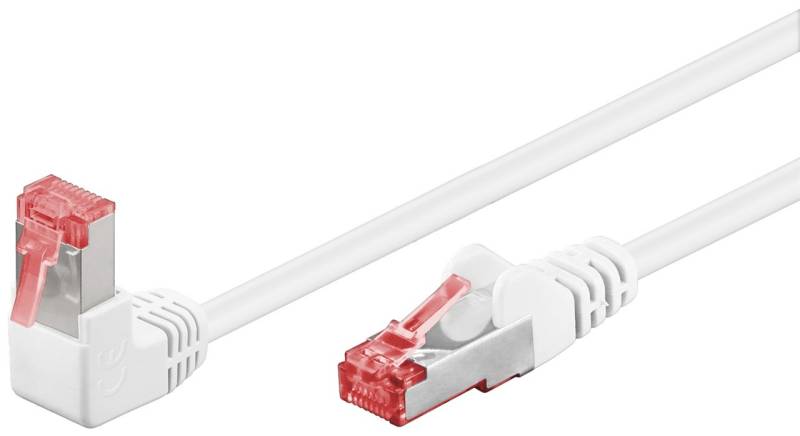 Goobay CAT 6 Patchkabel 1x 90° gewinkelt, S/FTP (PiMF), weiß von Goobay
