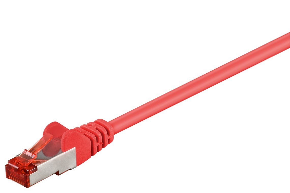 Goobay CAT 6 Patchkabel S/FTP Rot LAN-Kabel, RJ-45 (Ethernet), (750 cm), CCA-Leiter, Vergoldete Anschlüsse, Doppelte Schirmung von Goobay