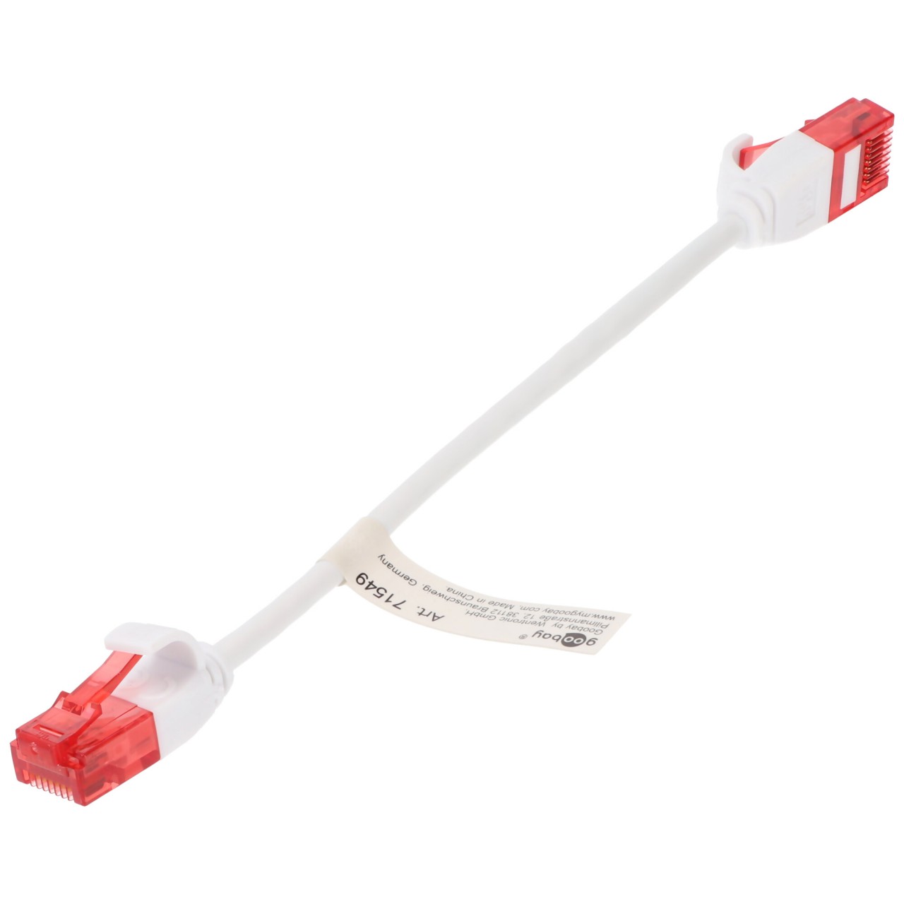 Goobay CAT 6 Slim-Patchkabel, U/UTP, weiß von Goobay