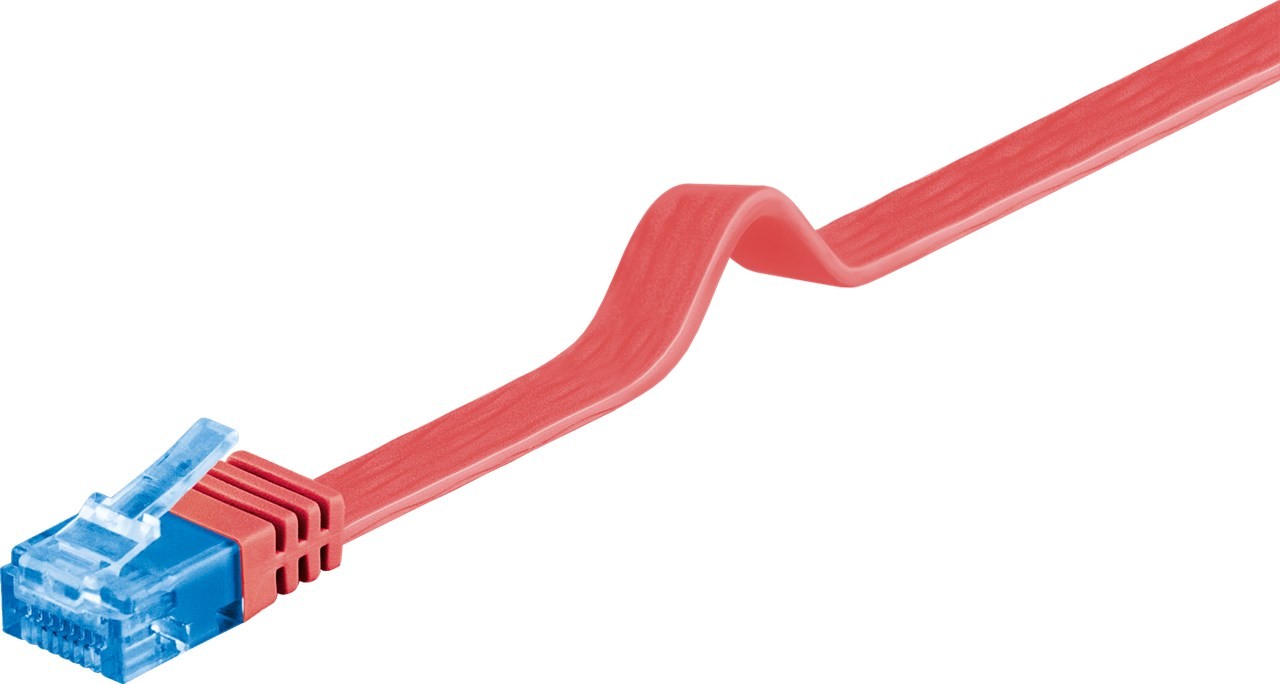 Goobay CAT 6A Flach-Patchkabel, U/UTP, Rot Goobay CAT 6A Flach-Patchkabel, U/UTP, Rot von Goobay