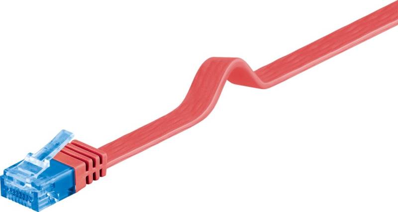 Goobay CAT 6A Flach-Patchkabel, U/UTP, Rot von Goobay