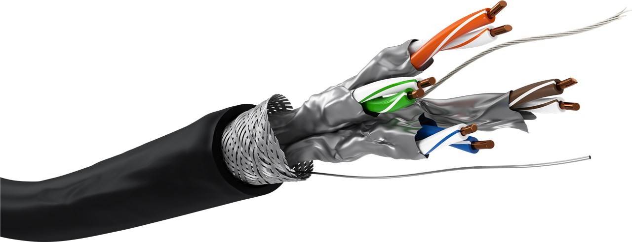 Goobay CAT 6A Outdoor Netzwerkkabel, S/FTP (PiMF), Schwarz, 100m - Kupferleiter (CU), AWG 23/1 (solid), Polyethylen-Kabelmantel (PE) von Goobay