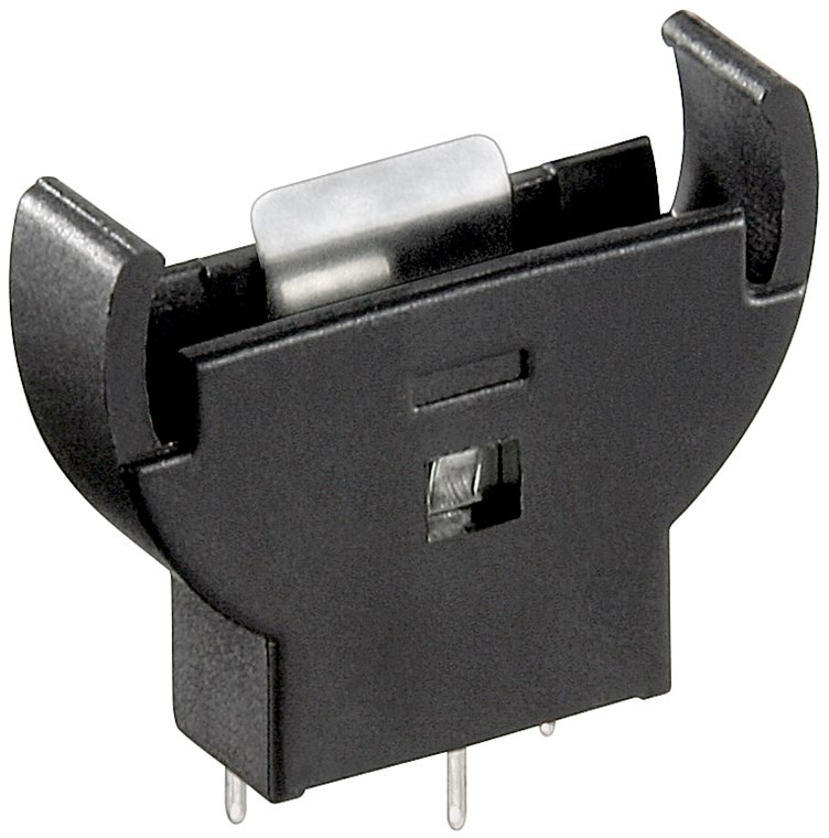 Goobay CR2012-CR2032 Knopfzellenhalter - max. 20 mm, Schwarz, Printmontage, vertikal (3-Pin) von Goobay