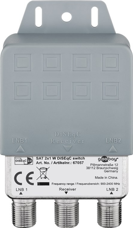 Goobay DiSEqC Umschalter 2x1 - mit Wetterschutzhaube Goobay DiSEqC Umschalter 2x1 - mit Wetterschutzhaube von Goobay