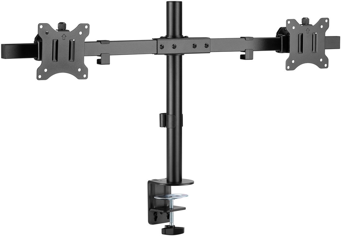 Goobay Doppel-Monitorhalterung Fix - Monitorhalter für 2 Monitore zwischen 17 und 32 Zoll (43-81 cm) bis 9 kg von Goobay