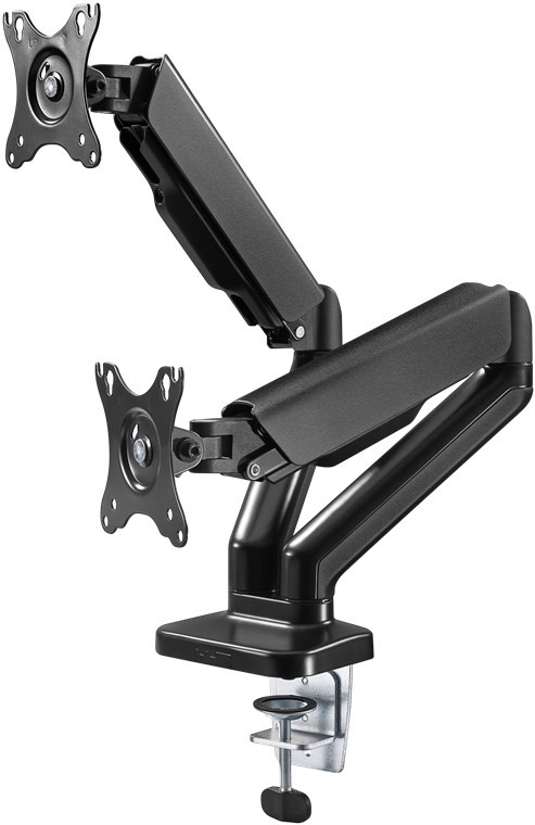 Goobay Doppel-Monitorhalterung mit Gasdruckfeder - für Monitore zwischen 17 und 32 Zoll (43-81 cm) von Goobay
