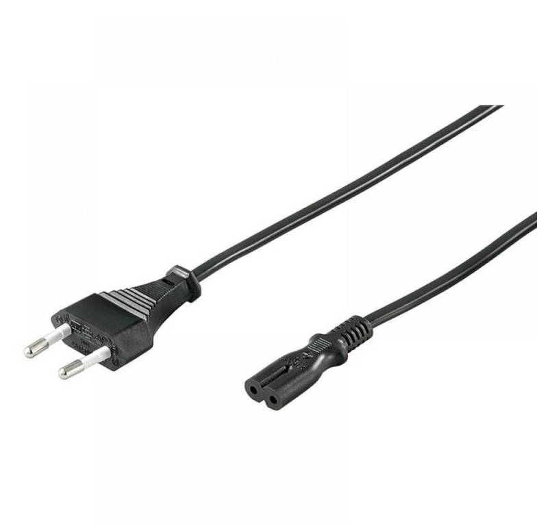 Goobay Euro Netzkabel Eurostecker  IEC60320-C7 Doppelbuchse schwarz - Länge: Netzkabel, (50 cm) von Goobay