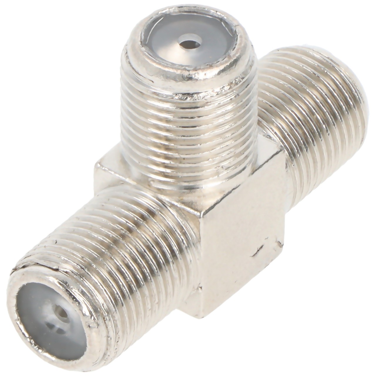 Goobay F-Adapter, T-Stück: F-Buchse > doppelt F-Buchse - Adapter-Buchse aus Zink Goobay F-Adapter, T-Stück: F-Buchse > doppelt F-Buchse - Adapter-Buchse aus Zink von Goobay
