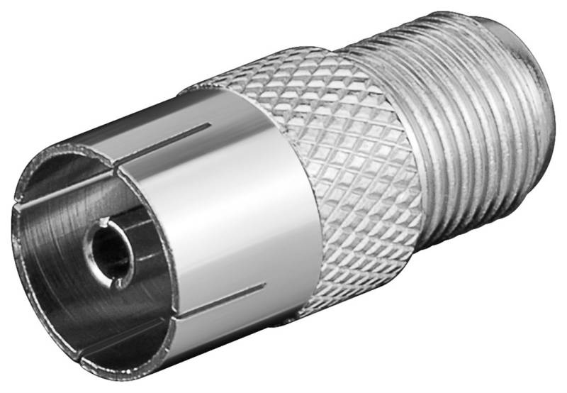 Goobay F-Adapter: F-Buchse > Koax-Buchse - Adapter-Stecker aus Zink von Goobay