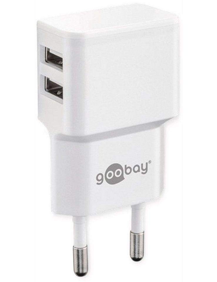 Goobay GOOBAY USB-Lader 44952, 2-fach, 2,4 A, 12 W, weiß USB-Ladegerät von Goobay
