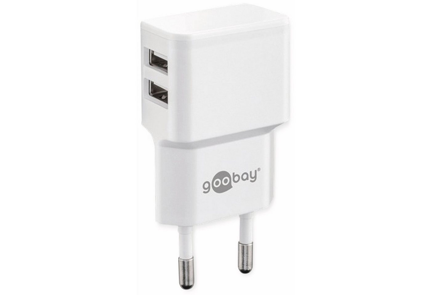 Goobay GOOBAY USB-Lader 44952, 2-fach, 2,4 A, 12 W, weiß USB-Ladegerät von Goobay