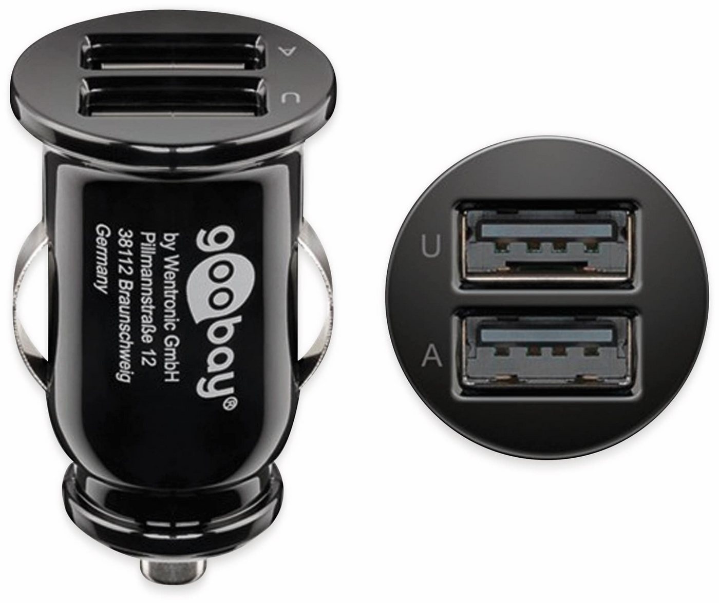 Goobay GOOBAY USB-Lader KFZ, 44177, 2,4 A, 2-fach USB-Ladegerät von Goobay