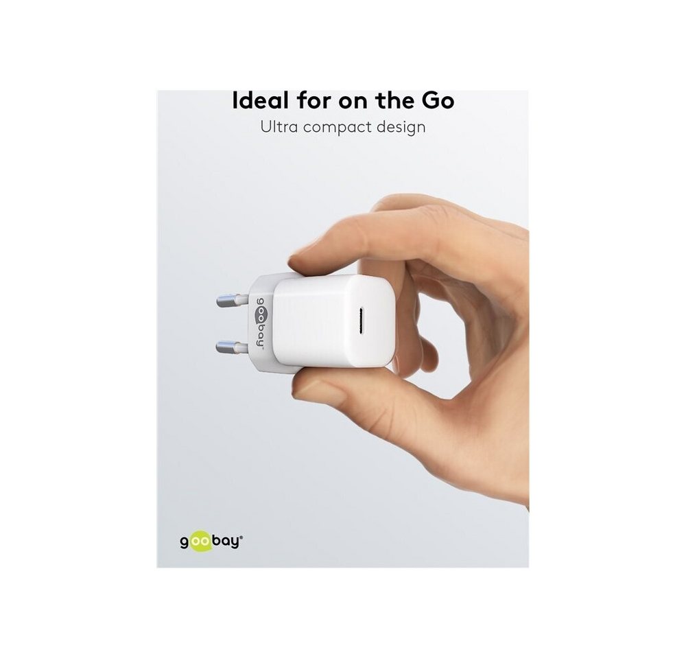 Goobay Goobay USB-C Schnellladegerät Nano 20W - Ladegerät. Handy-Netzteile (Kompakte GaN Bauweise) von Goobay