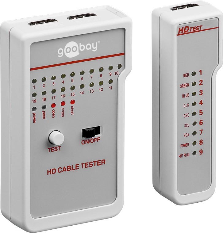 Goobay HD Kabeltester - 1x Kabeltester mit 2x HDMI™-Buchsen (Typ A) >
1x Kabeltester mit 1x HDMI™-Buchse (Typ A) von Goobay