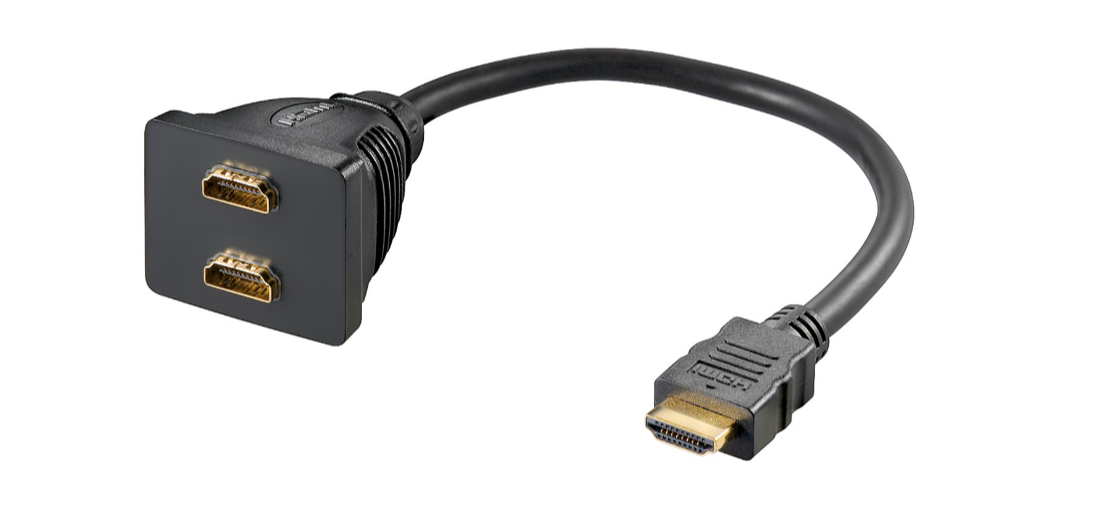 Goobay HDMI™ Kabeladapter, vergoldet [0.1m, Schwarz] 2x HDMI™-Buchse (Typ A) > HDMI™-Stecker (Typ A) von Goobay