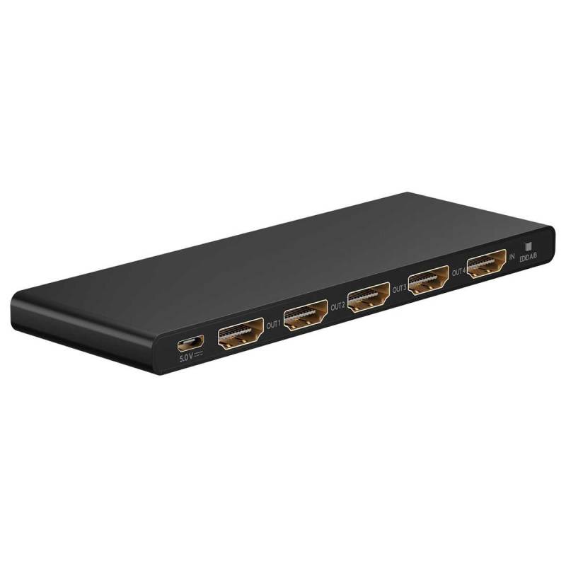 Goobay HDMI-Splitter UHD 4K/60Hz 1 Eingang / 4 Ausgänge (HDMI 1.4 Micro-USB schwarz) von Goobay