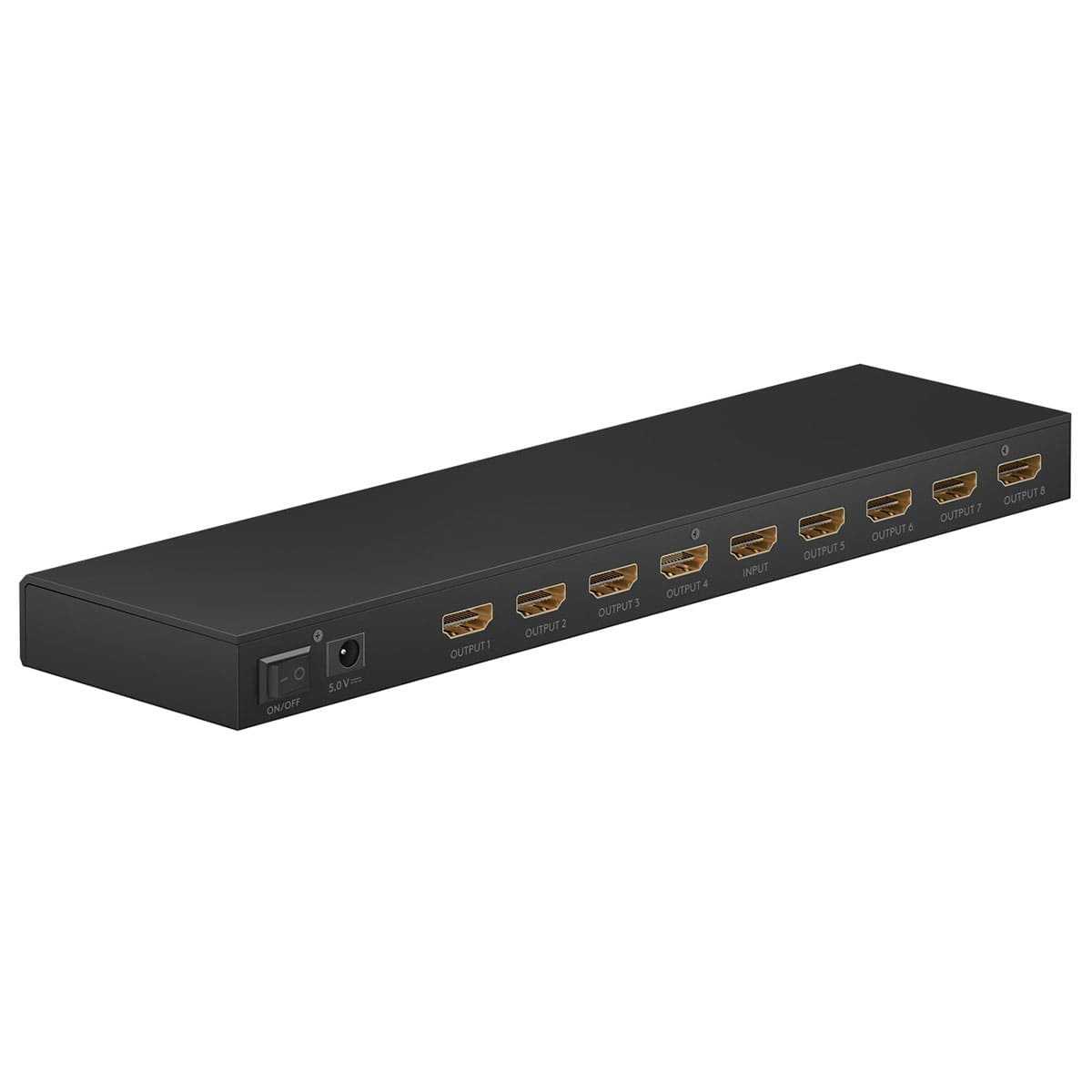 Goobay HDMI-Splitter UHD 4K/60Hz 1 Eingang / 8 Ausgänge (Plug & Play schwarz) von Goobay