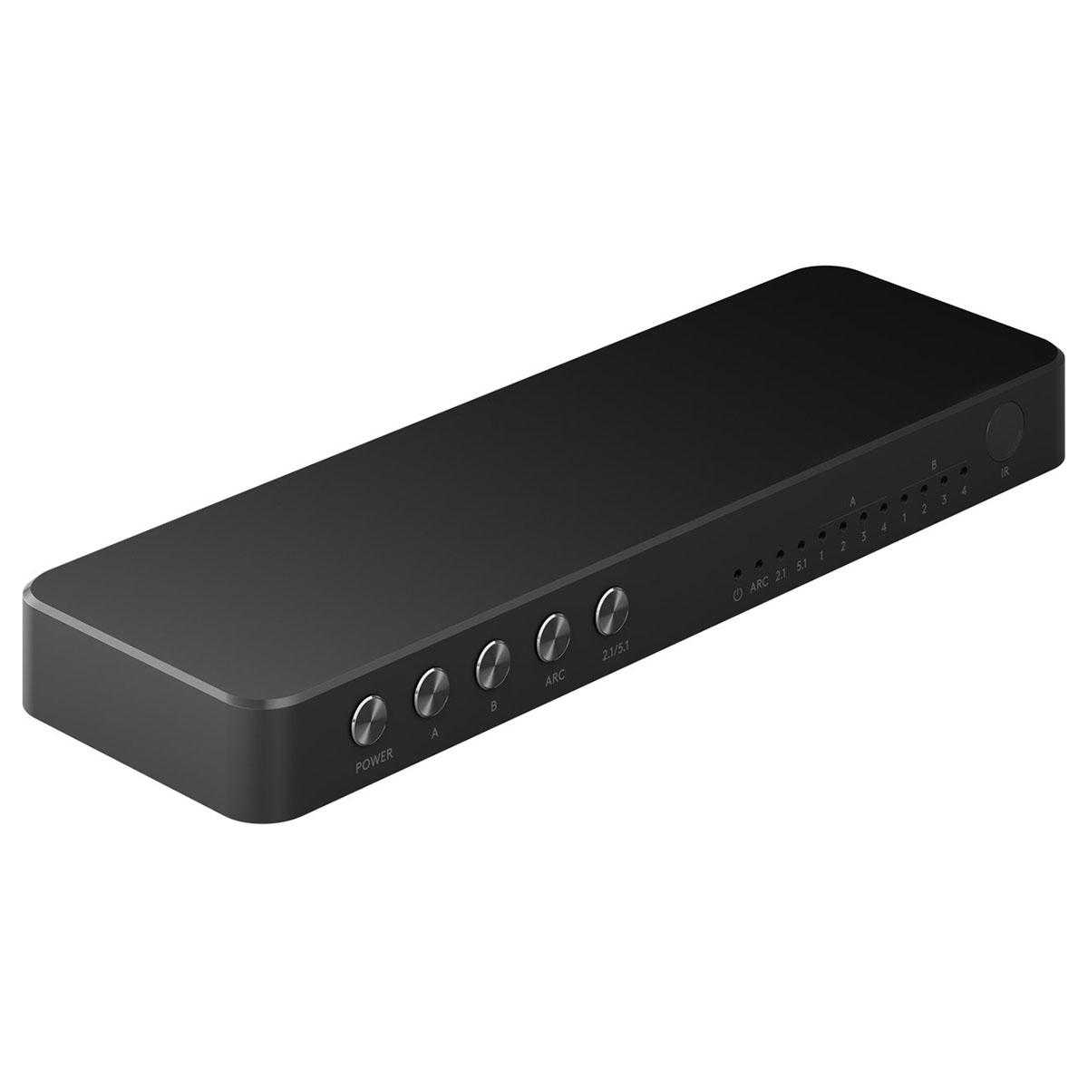 Goobay HDMI Ultra HD 4K/2K Matrix Verteiler (4 Eingänge & 2 Ausgänge Switch Splitter 4K-60Hz) von Goobay