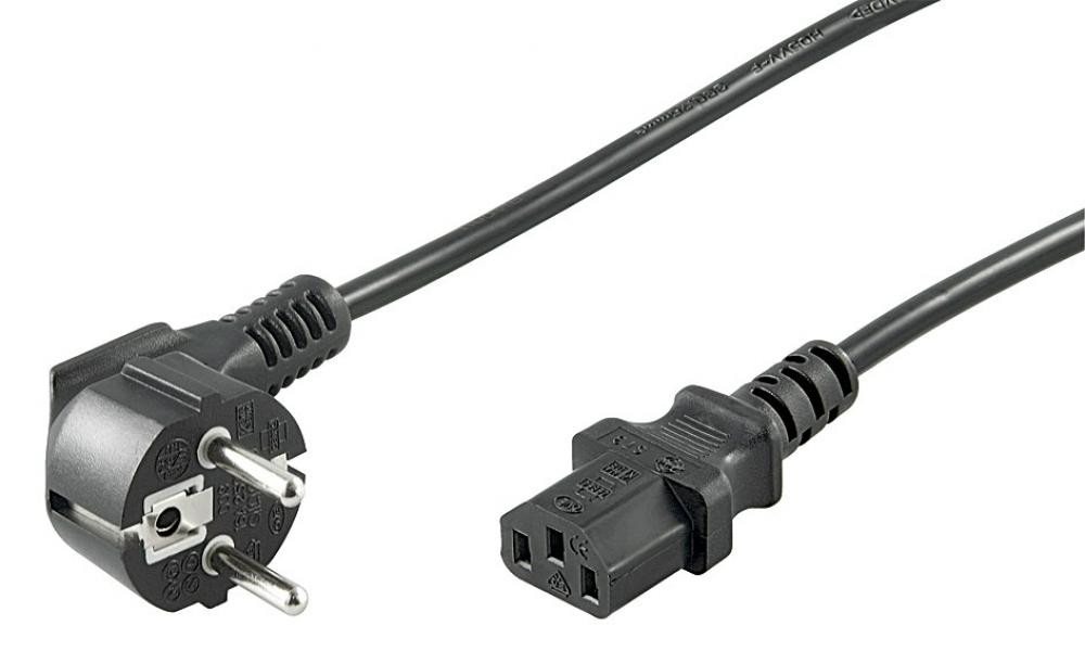 Goobay Kaltgeräte Netzkabel Schutzkontakt-Stecker abgewinkelt  IEC320-C13 Netzkabel, (150 cm) von Goobay