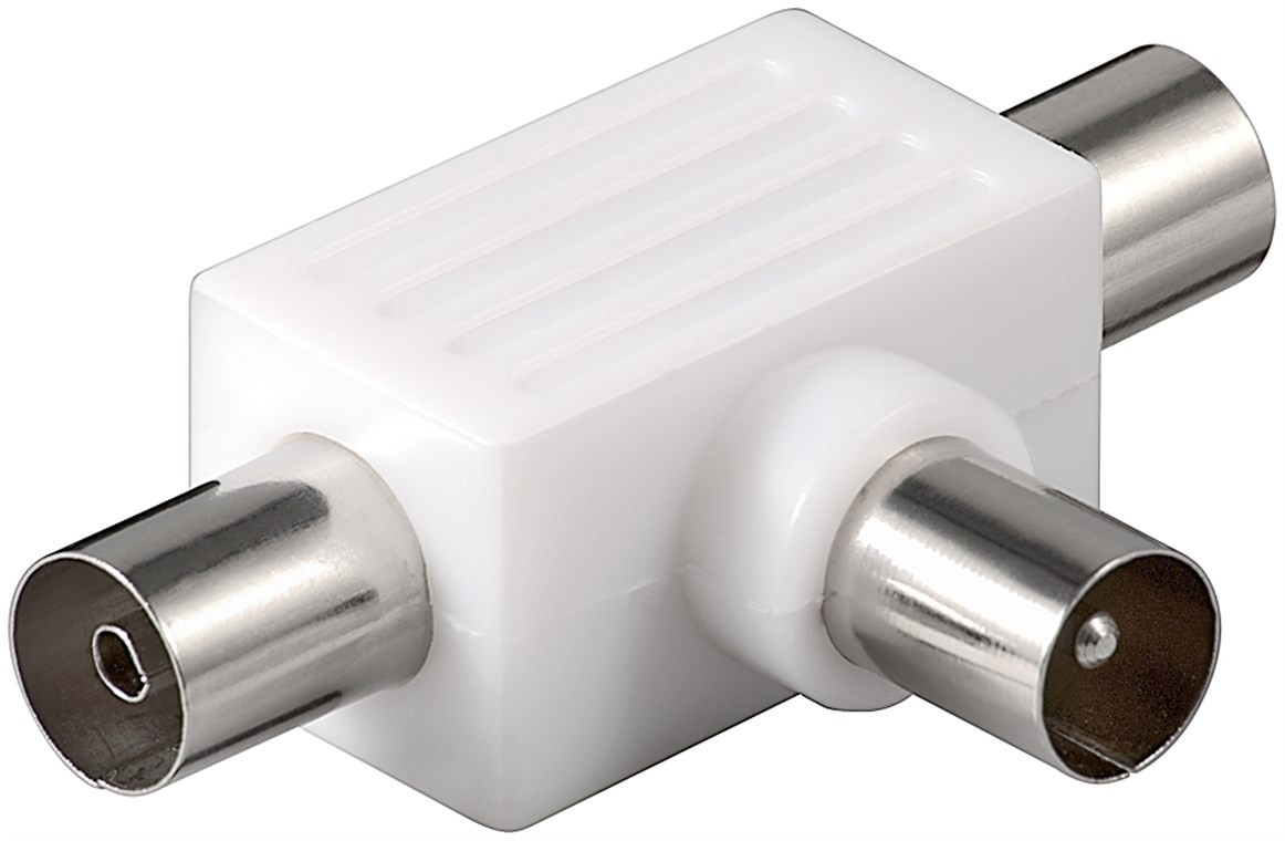 Goobay Koax-T-Adapter: doppelte Koax-Buchse > Koax-Stecker - Adapter-Stecker aus Kunststoff von Goobay