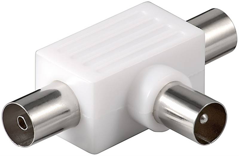 Goobay Koax-T-Adapter: doppelte Koax-Buchse > Koax-Stecker - Adapter-Stecker aus Kunststoff von Goobay
