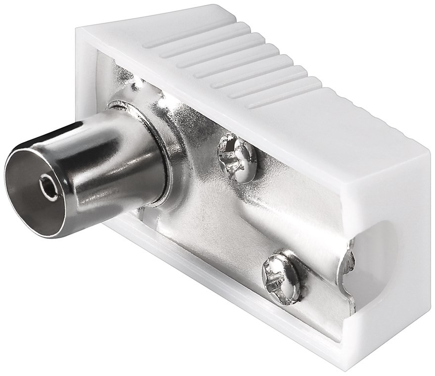 Goobay Koax-Winkelkupplung mit Schraubbefestigung - Adapter-Buchse aus Kunststoff von Goobay
