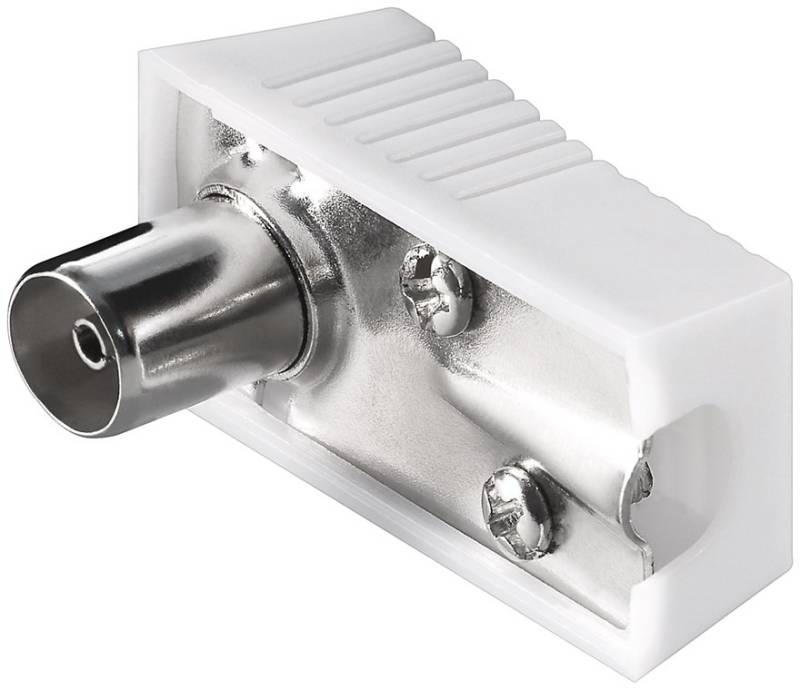 Goobay Koax-Winkelkupplung mit Schraubbefestigung - Adapter-Buchse aus Kunststoff von Goobay
