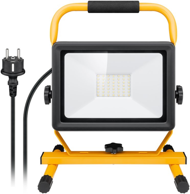 Goobay LED-Baustrahler mit Standfuß, 50 W - mit 4250 lm und kaltweißem Licht (6500 K), für den Innen- und Außeneinsatz geeignet (IP65) von Goobay