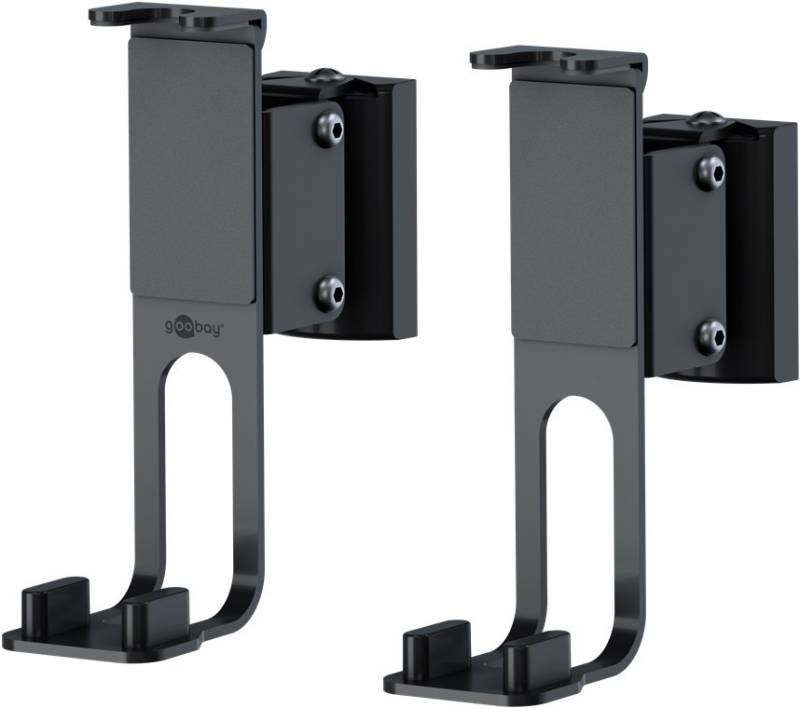 Goobay Lautsprecher-Wandhalterung One Sound Flex, schwarz - 2 Stück, kompatibel mit dem Sonos One und Sonos One SL, sichere und voll flexible Lautsprecherhalterung von Goobay