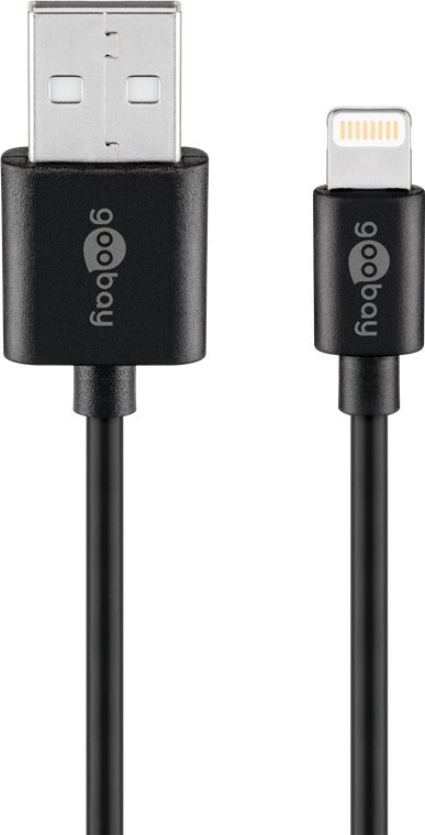 Goobay Lightning USB Lade- und Synchronisationskabel, 2m, schwarz von Goobay