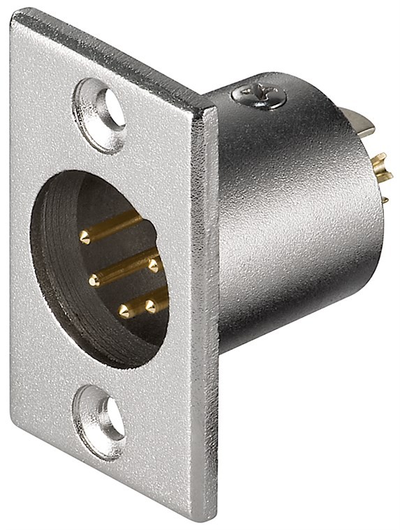 Goobay Mikrofon-Einbaustecker, XLR-Stecker (5-Pin) - mit vergoldeten Kontakten von Goobay