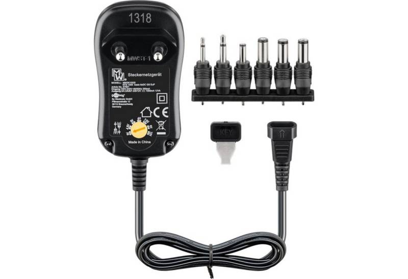 Goobay Netzteil (Universal Netzteil 3 V - 12 V 1000 mA - Netzteil für Keyboards) von Goobay